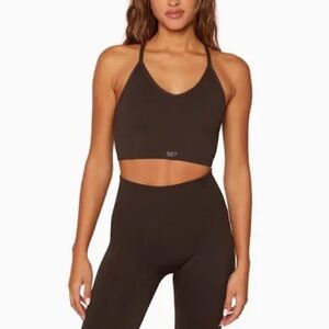 SET active brown leggings & bra